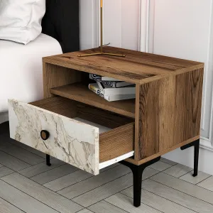 Nočný stolík Lizbon 531 - Walnut, White