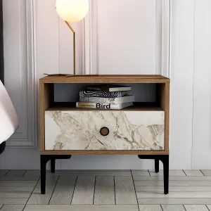Nočný stolík Lizbon 531 - Walnut, White