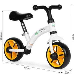 Detské odrážadlo EVA ECOTOYS biele/žlté