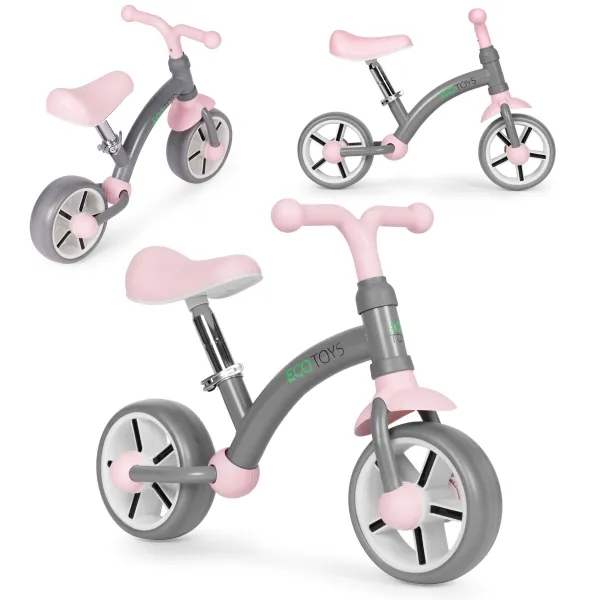 Detské odrážadlo EVA ECOTOYS sivé/ružové