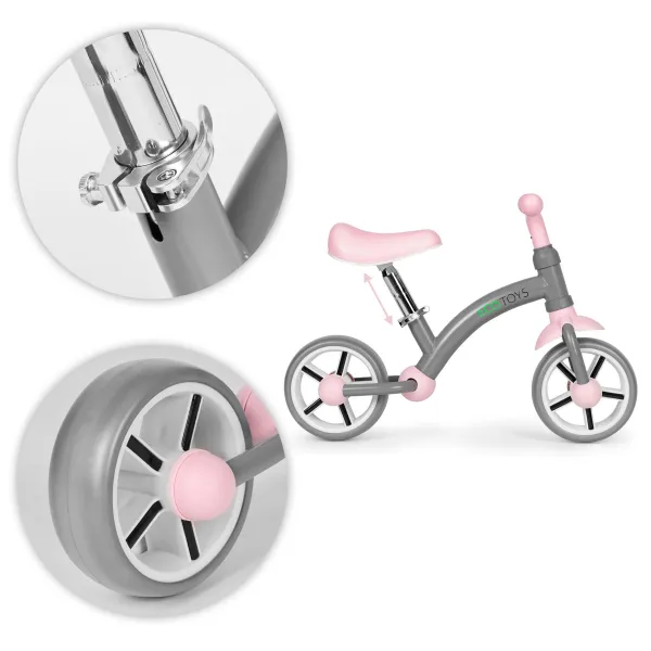 Detské odrážadlo EVA ECOTOYS sivé/ružové