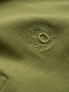 Mužská polokošeľa jednoduchého dizajnu olivovo-zelená