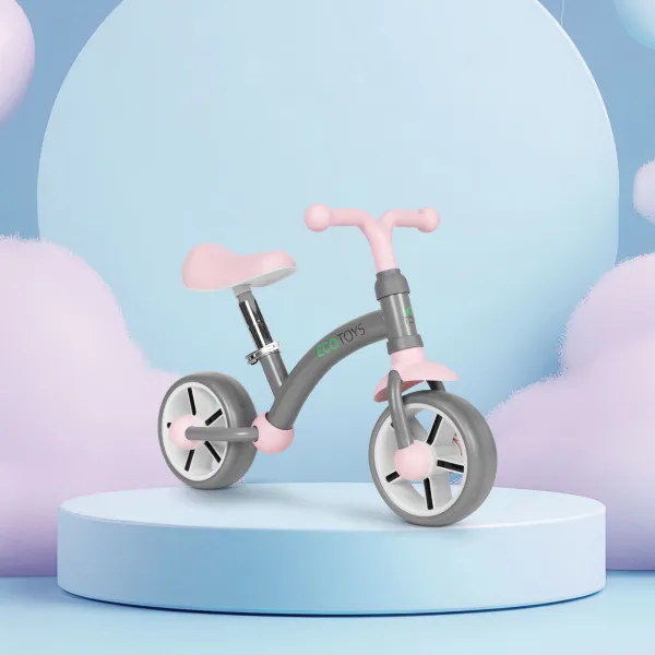 Detské odrážadlo EVA ECOTOYS sivé/ružové