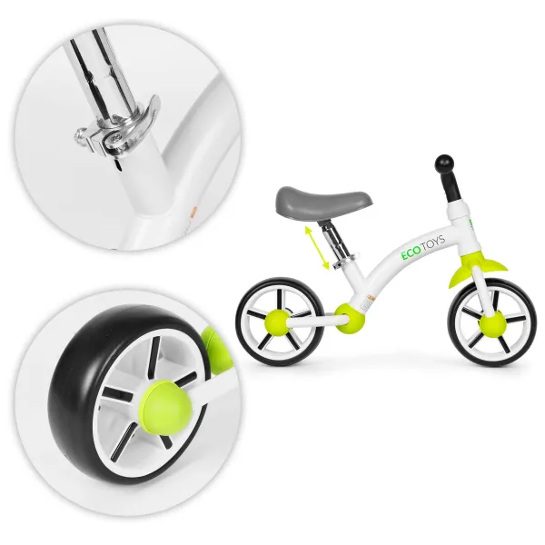 Detské odrážadlo EVA ECOTOYS zelené/biele