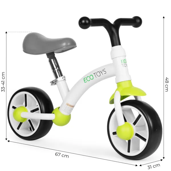 Detské odrážadlo EVA ECOTOYS zelené/biele