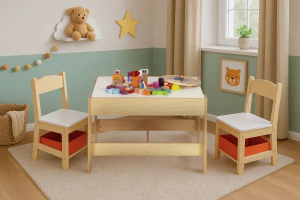 Súprava detského nábytku DOMOV ECOTOYS drevený dekor