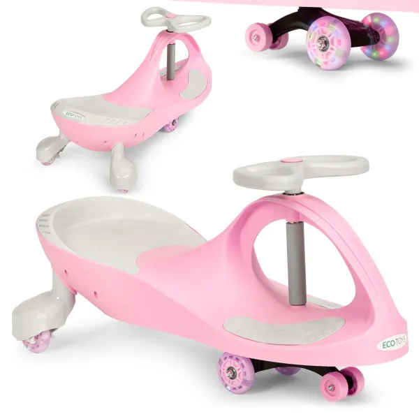Detské odrážadlo PLAY ECOTOYS s LED kolesami ružové
