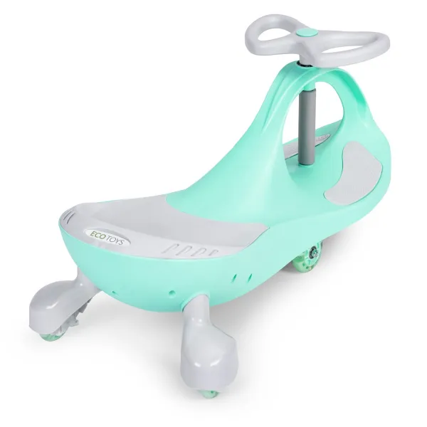 Detské odrážadlo PLAY ECOTOYS s LED kolesami zelené/biele