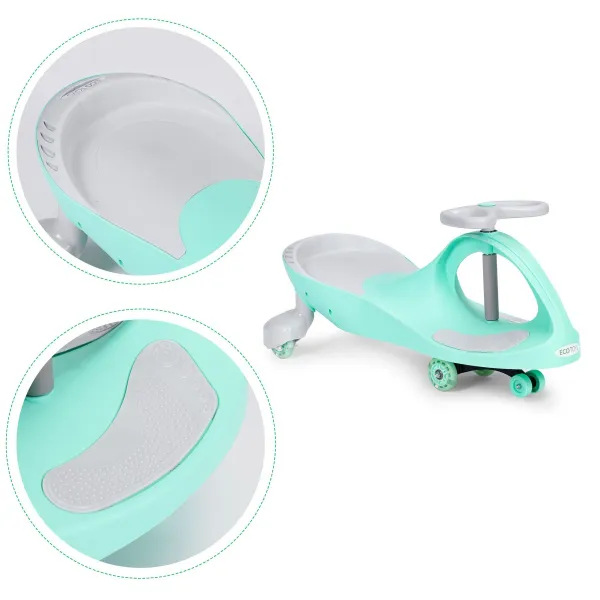 Detské odrážadlo PLAY ECOTOYS s LED kolesami zelené/biele