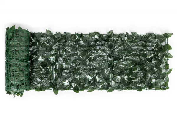 Umelý živý plot z brečtanu, 500x50 cm, zelený balkónový kryt, maskovanie