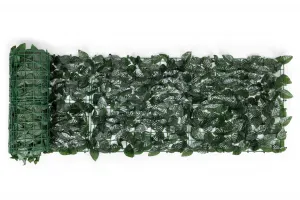 Umelý živý plot z brečtanu, 500x50 cm, zelený balkónový kryt, maskovanie