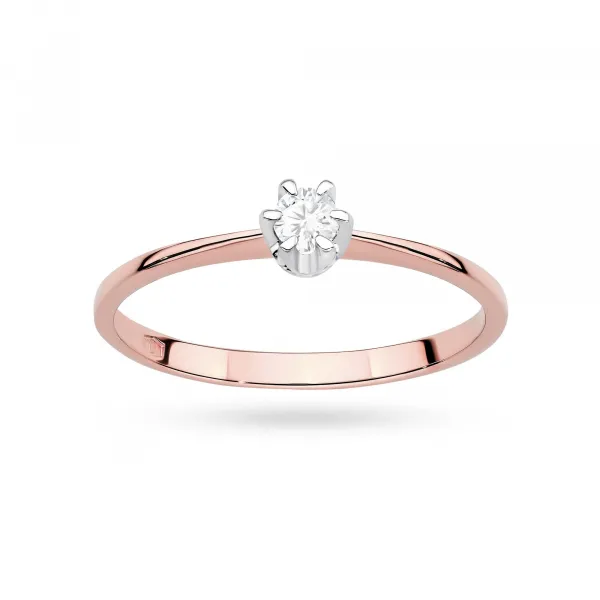 Blink-Blink Zásnubný prsteň v ružovom zlate s Lab-Grown diamantom 0.10 ct1302RLB