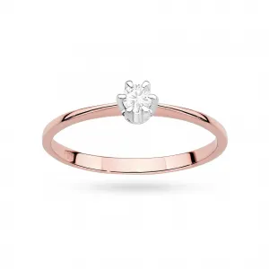 Blink-Blink Zásnubný prsteň v ružovom zlate s Lab-Grown diamantom 0.10 ct1302RLB