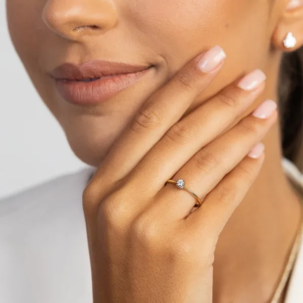Blink-Blink Zásnubný zlatý prsteň s Lab-Grown diamantom 0.10 ct1302ZLB