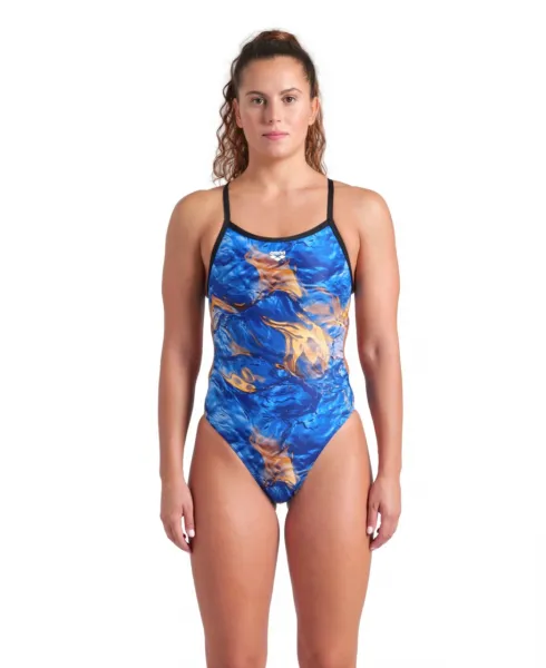 Arena performance gold leaves challenge back blue river multi/black l