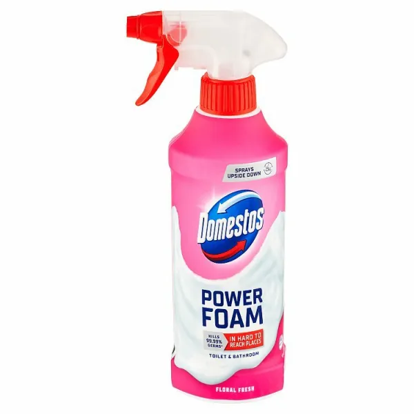 Domestos Power Foam Floral Fresh čistiaca pena na toaletu a kúpeľňu 435 ml