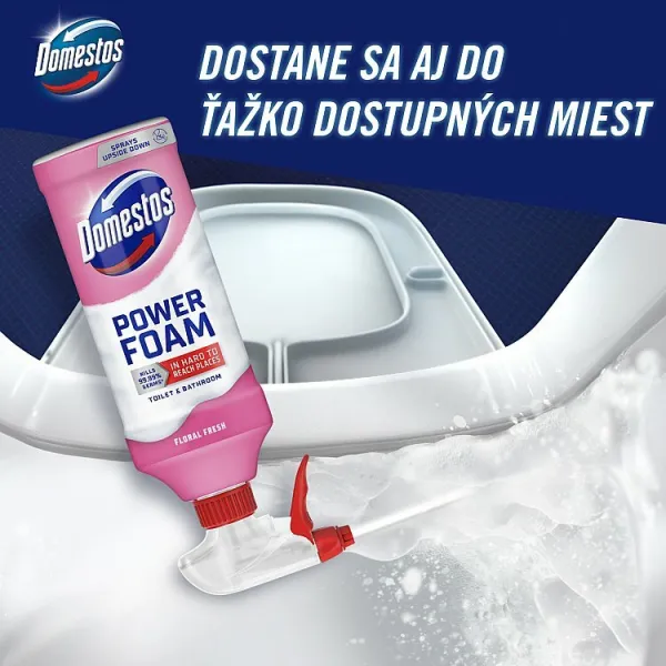 Domestos Power Foam Floral Fresh čistiaca pena na toaletu a kúpeľňu 435 ml