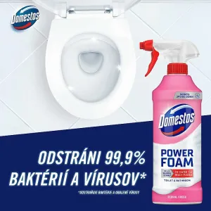 Domestos Power Foam Floral Fresh čistiaca pena na toaletu a kúpeľňu 435 ml
