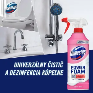 Domestos Power Foam Floral Fresh čistiaca pena na toaletu a kúpeľňu 435 ml