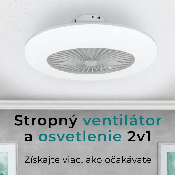 Noaton 11055W Callisto, biela, stropný ventilátor so svetlom