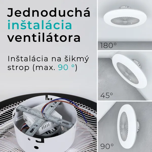 Noaton 11055W Callisto, biela, stropný ventilátor so svetlom