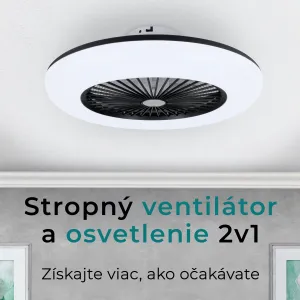 Noaton 11055B Callisto, čierna, stropný ventilátor so svetlom