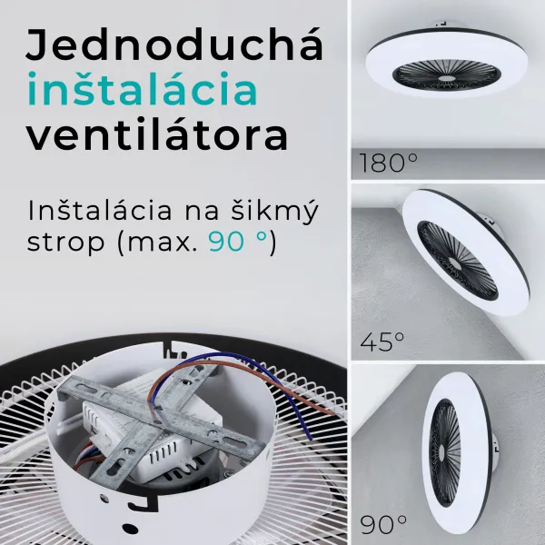 Noaton 11055B Callisto, čierna, stropný ventilátor so svetlom
