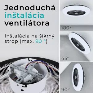 Noaton 11055B Callisto, čierna, stropný ventilátor so svetlom