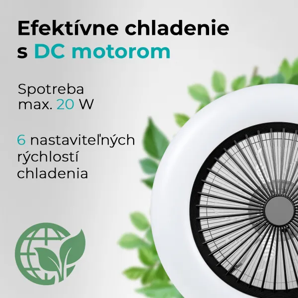 Noaton 11055B Callisto, čierna, stropný ventilátor so svetlom