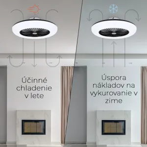 Noaton 11055B Callisto, čierna, stropný ventilátor so svetlom