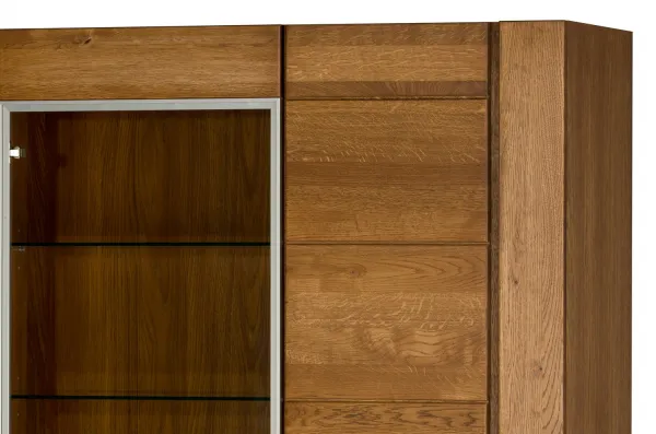 Szynaka Vitrína Velvet II 12 110 cm z masivu s LED osvětlením dub Rustikal