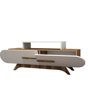TV stolík Rose Walnut White