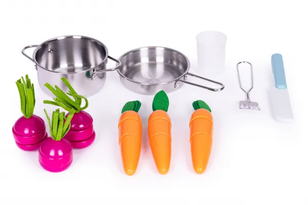 Dětská kuchyňka LOLY ECOTOYS s doplňky šedá