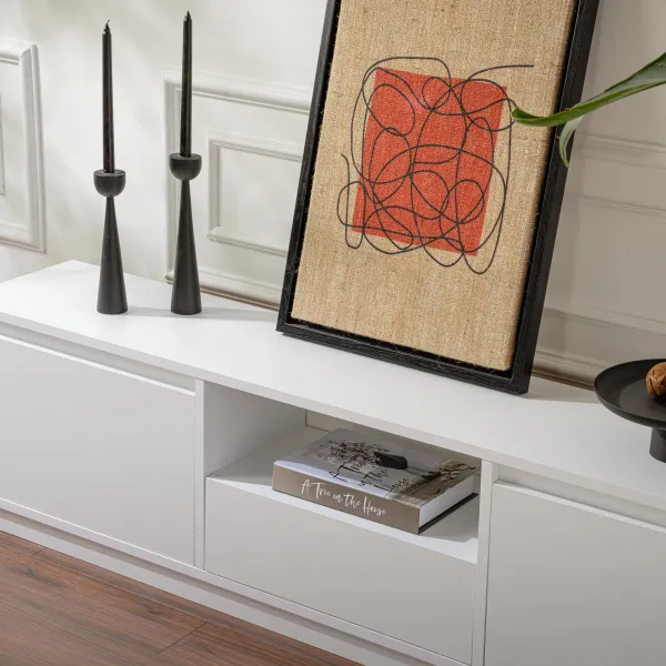 Televízny stolík Vanguard Natural White