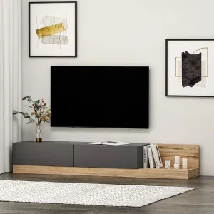 TV stolík Majör - Anthracite, Walnut