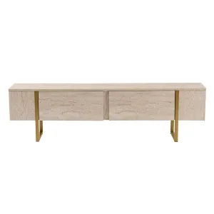 TV stolík Serenity - Travertine, Gold