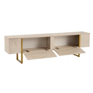 TV stolík Serenity - Travertine, Gold