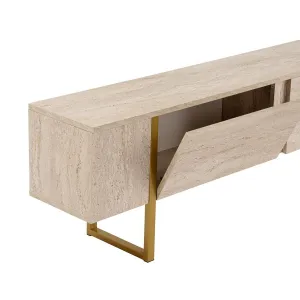 TV stolík Serenity - Travertine, Gold