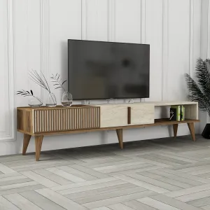 TV stolík Milan - Walnut, Travertine