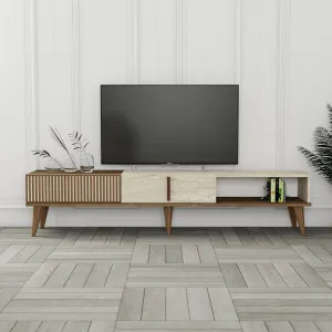 TV stolík Milan - Walnut, Travertine