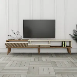 TV stolík Milan - Walnut, Travertine