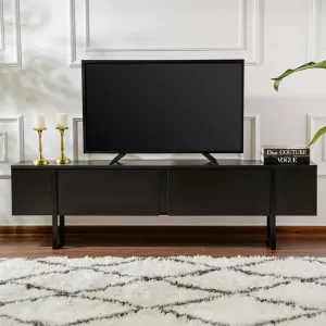 TV stolík Serenity - Wood Black, Black