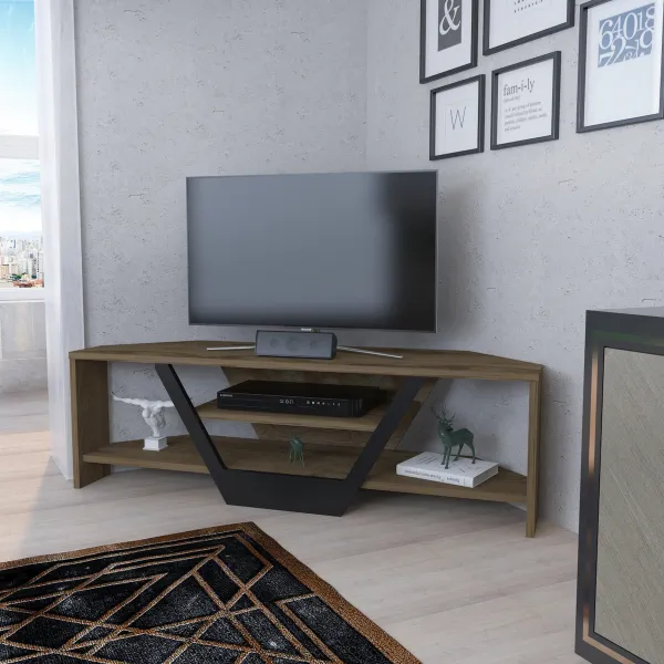 TV stolík Sares - Oud Oak, Black