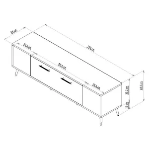 TV stolík Detas - Anthracite, Gold