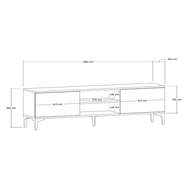 TV stolík Erem - Walnut, Black