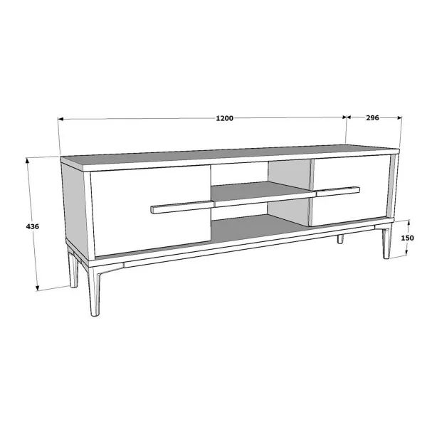 TV stolík Eslem - Oak, Black