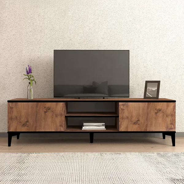 TV stolík Begi - Atlantic Pine, Black