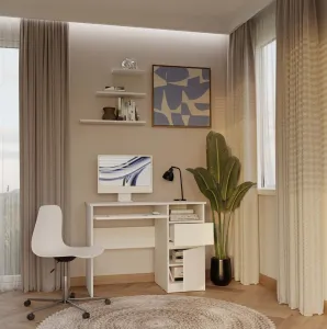 TP Living Písací stôl Porto 98 cm pravý biely