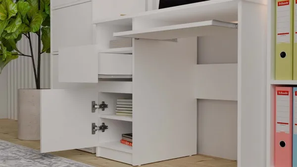 TP Living Písací stôl Porto 98 cm pravý biely