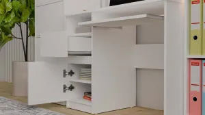 TP Living Písací stôl Porto 98 cm pravý biely
